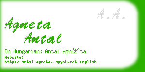 agneta antal business card